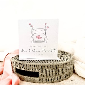 Personalisierte Hochzeitskarte | Geschenk zum Hochzeitstag für Mr Mrs, Karte für Paar zur Hochzeit, Glückwünsche zur Ehekarte für Braut Bräutigam
