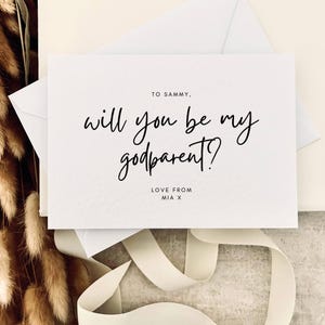 Tarjeta de propuesta de ¿Quieres ser mi padrino? / De ahijada, ahijado, postal de propuesta para madrina, padrino, recuerdo de bautismo personalizado