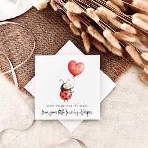 Biglietto di San Valentino per papà - Coccinella d'amore personalizzata e ricordo dei nomi per papà dai bambini, regalo speciale per il nonno dal bambino, regalo per lui