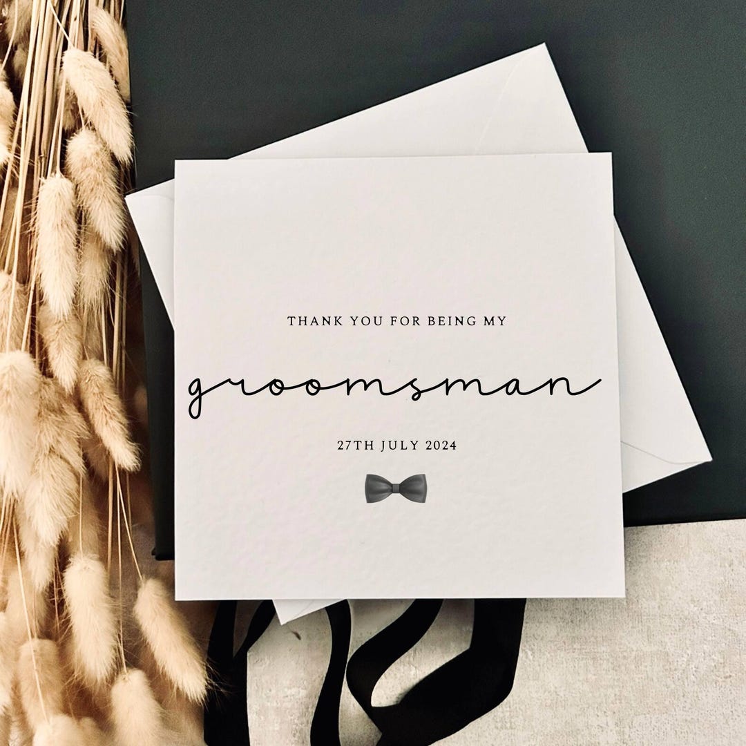 Groomsman Thank You Greeting Card Personalised Wedding Favour groomsman-thank-you-greeting-card-personalised-wedding-favour