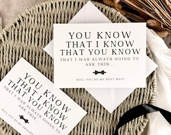 You Know Funny Proposal Card | Will you be My Groomsmen / Best Man / Usher Gifts, Personalised Postcard, Wedding Party Favour