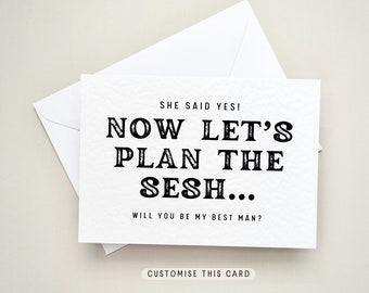 Groomsmen Proposal Gift, Best Man Personalised Postcard, Keepsake Stag Party Wedding Favour, Will you be my Usher Box Card | Plan The Sesh