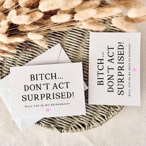 Aja como uma cadela surpresa | Presente para a caixa "Quer ser minha madrinha?", presente personalizado para pedido de casamento, lembrança para pedido de casamento