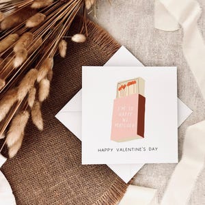 Happy We Matched Valentinstag Karte - Lustige Wortspiel-Karte, Internet-Dating-Karte für Freundin
