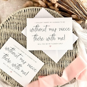 Nicht bij mij | Bruidsmeisje huwelijksaanzoek cadeau voor haar, Will You Be My bloemenmeisje voorstel ansichtkaart, gepersonaliseerde boxset bruidsmeisje