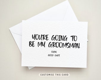 Will you be my Groomsman Proposal Postcard, Best Man Stag Party Wedding Favour, Keepsake Letterbox Gift for Usher Proposal Box | Good Chat