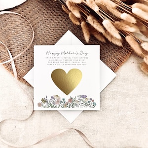 carte personnalisée pour la fête des mères | Carte de voeux à gratter surprise, carte cadeau amusante, carte pour maman, cadeau pour elle, message cadeau personnalisé