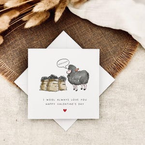Valentinstag Karte | Personalisierte Wolle Schaf Wortspiel, Karte für Freund Freundin, Geschenk für sie, Karte für Ihn, Valentinstag für Frau oder Mann
