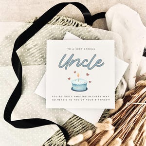 Carte d'anniversaire pour oncle | Joyeux anniversaire pour oncle, cadeau pour lui d'anniversaire personnalisé, quelqu'un de spécial pour le frère de la nièce ou du neveu