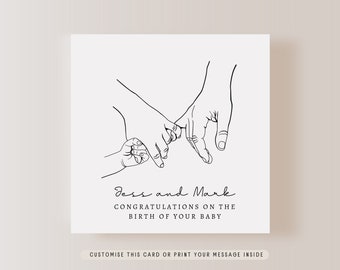 Birth of Your Baby Greeting Card | Congratulations New Baby Card, 1st time parents of newborn, Personalised letterbox gift for couple