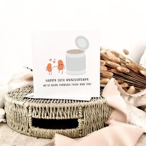 carte d'anniversaire en étain | Joyeux 10 ans de mariage pour mari, cadeau humoristique amusant pour couple, cadeau 10e anniversaire pour femme