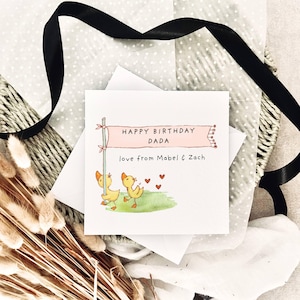 Carte d'anniversaire personnalisée pour papa | Carte d'anniversaire de papa Little Ducks, souvenir pour grand-père, carte pour lui, cadeau d'anniversaire spécial d'un enfant