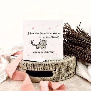 carte d'anniversaire | Carte d'anniversaire drôle d'amant de chat pour des couples, t'aime carte de chat, carte de plaisanterie pour le cadeau de petite amie de petit ami de mari