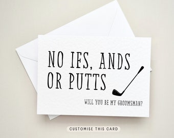 Groomsmen Proposal Gift, Best Man Personalised Postcard, Keepsake Stag Party Wedding Favour, Will you be my Usher Box | If, Ands or Putts