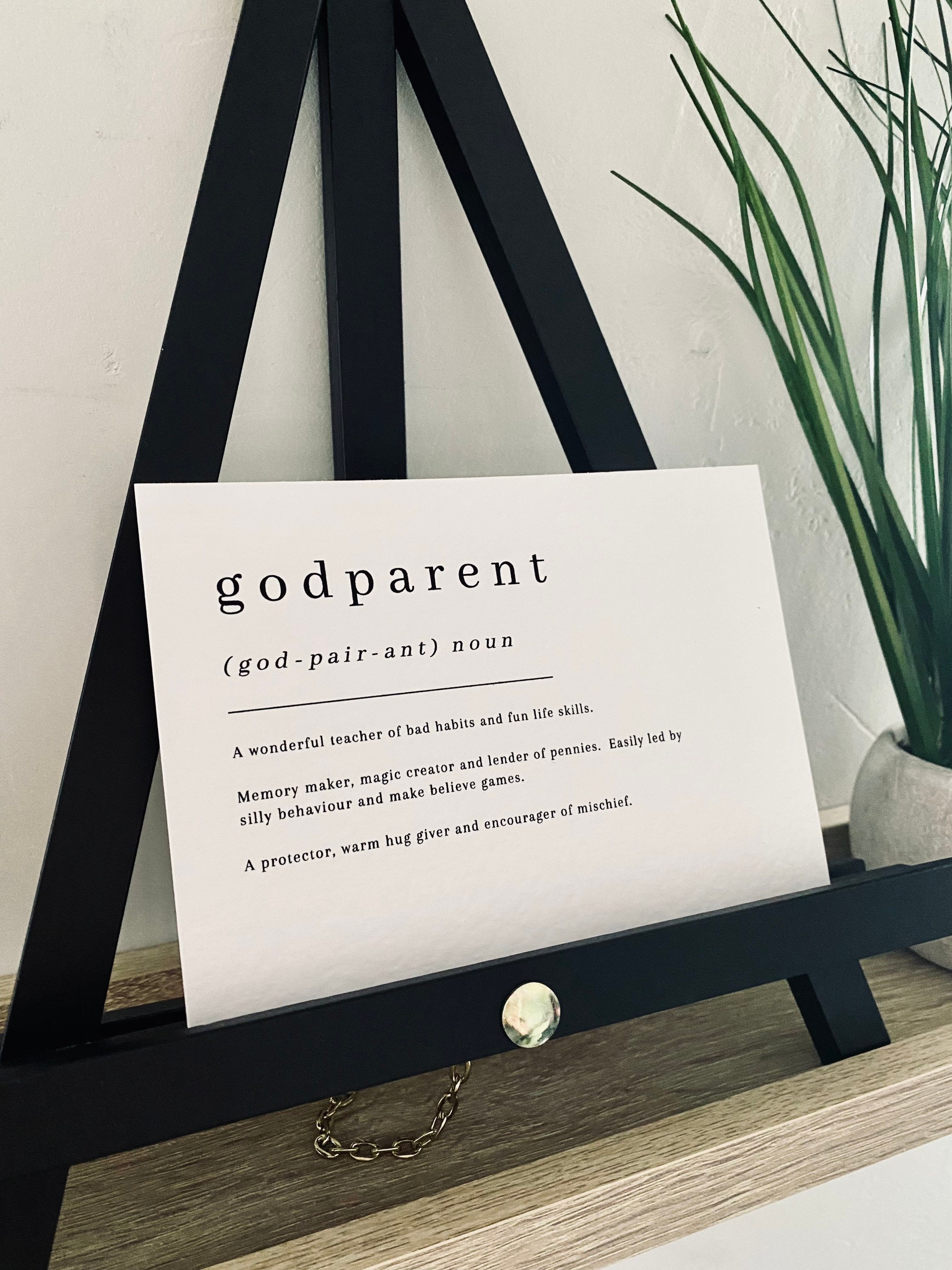 Godparent Definition Keepsake Note Card Sentimental Card Etsy