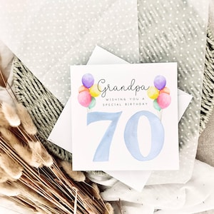 70e anniversaire | Carte d'anniversaire personnalisée, soixante-dix ans pour elle, cadeau souvenir pour lui, carte spéciale pour les grands-parents, étape importante