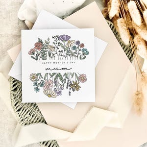 Tarjeta del Día de la Madre / Regalo del Día de la Madre para mamá, Tarjetas especiales del Día de la Madre, Linda tarjeta del Día de la Madre para mamá de parte de los niños, Tarjeta para mamá / Floral n.° 3