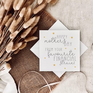 Biglietto per la festa della mamma / Problema finanziario preferito, biglietto divertente per la mamma, umorismo per la festa della mamma, regalo per lei, biglietto per la mamma, regalo per la festa della mamma