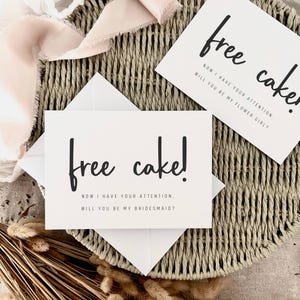 Kostenlose Kuchen Vorschlag Karte | Brautjungfer Geschenk für Sie, Trauzeugin Vorschlag, personalisiertes Hochzeitsgeschenk & Andenken, Willst du meine Brautjungfer sein
