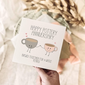 Tarjeta de aniversario de cerámica / Feliz 9.º aniversario de bodas para el esposo, regalo divertido y humorístico para la pareja, regalo del 9.º aniversario para la esposa