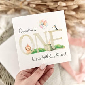 Cartão de aniversário para 1 ano de idade | Cartão de primeiro aniversário para bebê, presente para meninas, 1º aniversário para menino, lembrança para crianças, aniversário de marco
