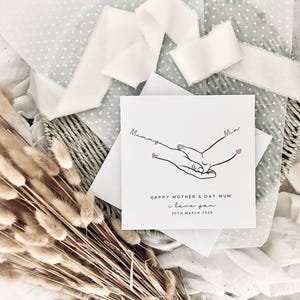 Biglietto personalizzato per la festa della mamma / Biglietto con nome e impronta del piede per la mamma dai bambini, biglietto speciale per la festa della mamma per la tata, regalo ricordo dal bambino