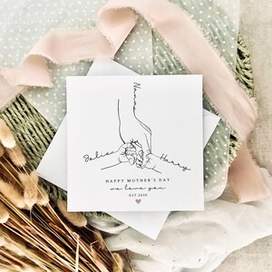 Personalisierte Muttertagskarte für Nan | Hand- & Namens Andenken für Nanny zu Muttertag, Erster Muttertag als Nana, Geschenk für Nan von Kindern