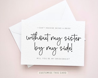 Will you be my Bridesmaid Proposal Card, Maid of Honour Gift Box Card, Personalised gift for Her, Wedding Day Present | Sister by my Side