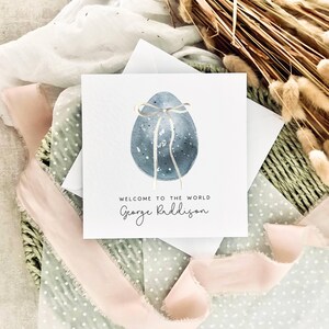 Nouvelle carte bébé | Blue Egg - Annonce de grossesse - Baby shower - Nouveautés surprise pour bébé - Carte de bienvenue dans le monde - Cadeau pour l'arrivée de bébé