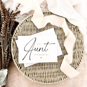 Para mi tía en el día de su boda / Tarjeta de agradecimiento de recuerdo de boda para ella, regalo de boda personalizado para tía, mensaje personalizado para caja de regalo