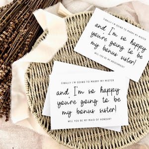 Bonus Schwester | Brautjungfer Geschenke für Sie, werden Sie meine Brautjungfer Postkarte sein, Trauzeugin Vorschlag für Freund, Brautjungfer Box-Set Hochzeit
