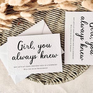 carte postale de proposition nuptiale de fille que vous saviez | Cadeau pour demoiselle d'honneur, carte postale Serez-vous ma demoiselle d'honneur, cadeau de mariage personnalisé