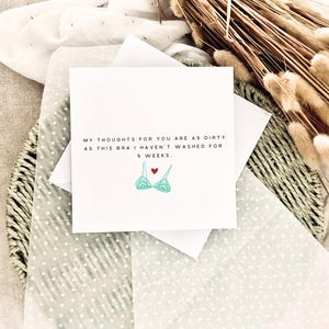 Carte de Saint-Valentin, carte drôle pour petit ami, cadeau pour lui, carte de Saint-Valentin pour mari, carte de blagues sales, impression d'humour de soutien-gorge