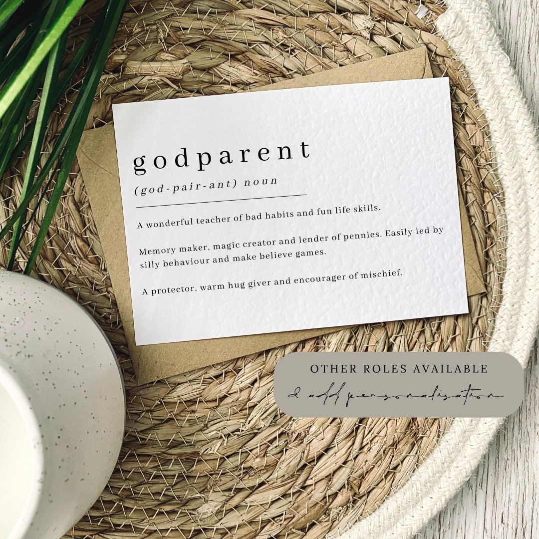 Godparent Definition Keepsake Note Card Sentimental Card Etsy