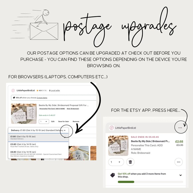 Wedding Florist - Thank You Postcard for Wedding Supplier - Personalised & Custom Options image 2