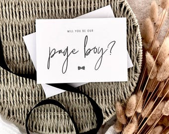 Page Boy Proposal Card - Bow Tie Print Personalised Wedding Party Keepsake Gift