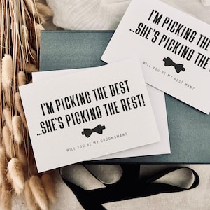 Elegido el mejor / ¿Serás mi padrino de boda?, Regalo divertido para él, ¿Serás mi padrino de boda?, Relleno personalizado para caja de regalo de propuesta de acomodador.