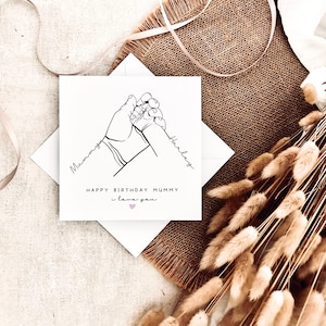Geburtstagskarte für Mama | Personalisierte Baby-Hand, spezielles Andenken für Mama, Karte für Nanny, Geschenk für sie, 1. Geburtstag als Mama