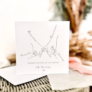 Tarjeta personalizada para recién nacidos/Felicitaciones por el nacimiento de gemelos o bebés, linda tarjeta para nuevos padres.