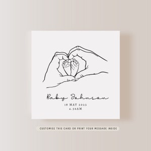 Carte de voeux personnalisée bébé | Carte de félicitations pour les nouveaux parents, faire-part de bébé pour la première fois, maman et papa, carte boîte aux lettres