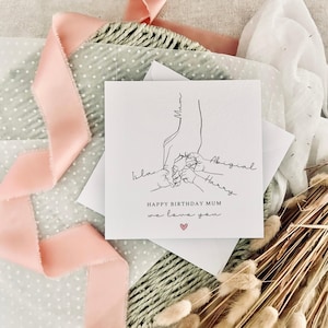 Biglietto di compleanno personalizzato per la mamma / Stampa della mano e del nome, regalo per la mamma Biglietto speciale per la mamma dal bambino, compleanno per la mamma dai bambini