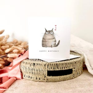 carte d'anniversaire | Carte impression chat, joyeux anniversaire chat drôle, cadeau pour lui, carte pour elle, cadeau pour amoureux des chats, carte chaton pour ami, papa maman chat