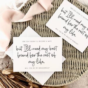 Melhor amiga para a vida | Presente de proposta de madrinha para ela, cartão postal de caixa de madrinha, presente de festa de noiva A6, lembrancinha de casamento personalizada