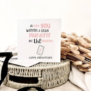 carte d'anniversaire | Carte d'anniversaire de rencontre en ligne pour petite amie, cadeau d'anniversaire de blague pour petit ami, carte de rencontre Internet pour femme mari
