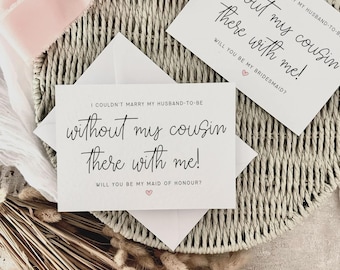 Proposal Card for Bridesmaid, Maid of Honour or Personalised Bridal Party Role | Cousin With Me