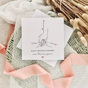 Birthday Card for Mummy | Personalised Name & Hand Print, Special Keepsake Memory for Mum, Custom Card for Nanny, Someone Like a Mum