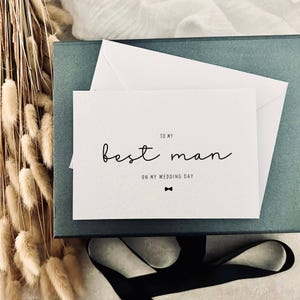 Carte à mon meilleur homme le jour de mon mariage | Cadeau de remerciement, carte postale de boîte de faveur de mariage de fête nuptiale, souvenir personnalisé de la mariée