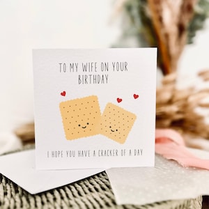 Cartão de aniversário para minha esposa | Cartão de felicitações com trocadilho engraçado, presente para esposa, presente de aniversário para ela, cartão com cesta de aniversário, cartão de aniversário engraçado