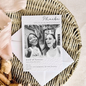 postale de proposition de demoiselle d'honneur | Cadeau photo personnalisé, cadeau de mariage pour un ami, carte cadeau souvenir, fête de mariage, merci