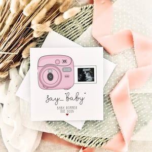 Biglietto di annuncio di gravidanza / Biglietto di auguri per la presentazione del bambino / Biglietto "Aspettiamo" / Annuncio di un nuovo bambino / Design minimalista carino